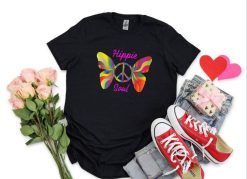 Hippie Soul Flower Rainbow Butterfly Peace Unisex T-Shirt