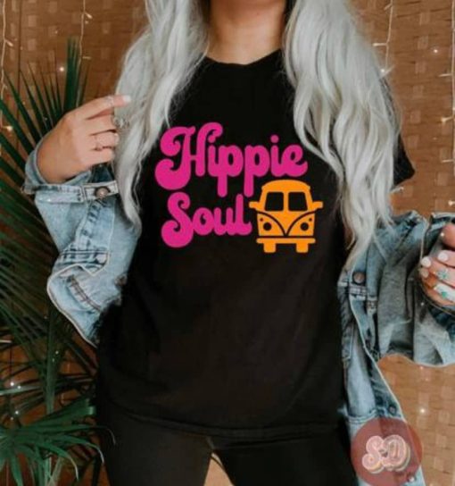 Hippie Soul Graphic Pink Bus Tee Shirt