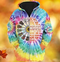 Hippie Music Knock On The Door To My Soul And You Will Find 3d Zip Hoodie