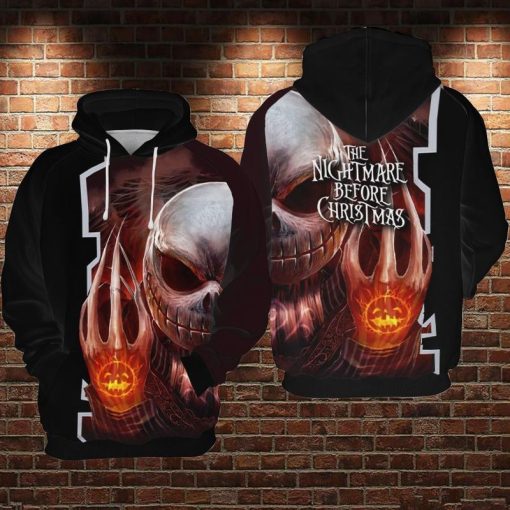 Jack Skellington The Nightmare Before Christmas Over Print 3d Zip 3 Hoodie