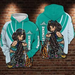 Jasmine Cartoon Aladin And The Magic Lamp Over Print 3d Zip Hoodie