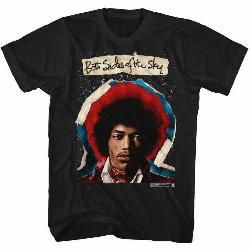 Jimi Hendrix Both Sides Black Adult T-Shirt