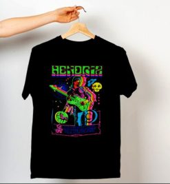 Jimi Hendrix-Guitar Black T-Shirt