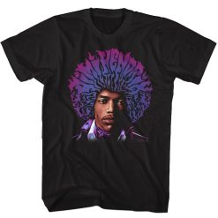 Jimi Hendrix Name Fro Black Adult T-Shirt