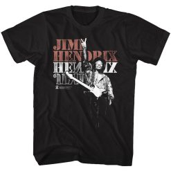 Jimi Hendrix Peace Black Adult T-Shirt