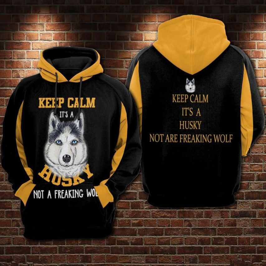 Keep Valm Its A Husky Not A Freaking Wolf Over Print 3d Zip Hoodie