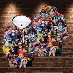 Lontse Anime One Piece Monkey D Luffy Novelty Over Print 3d Zip 3 Hoodie