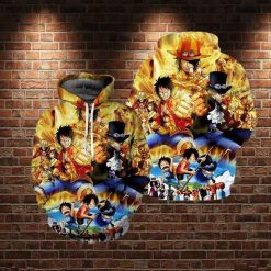 Lontse Anime One Piece Monkey D Luffy Novelty Over Print 3d Zip 4 Hoodie
