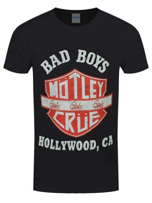 Motley Crue T-shirt Bad Boys Shield Unisex T-shirt