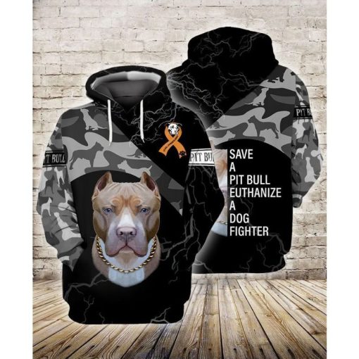 Multiple Sclerosis Awareness Save A Pitbull Euthanize A Dog Fighter 3d Zip Hoodie