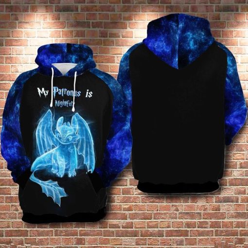 My Patronus Is Nightfury – Toothless Mashup Harry Potter Over Print 3d Zip Hoodie