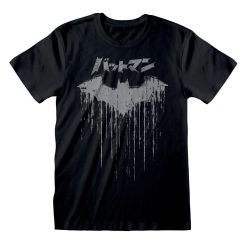 Official Mens Batman Distressed Japanese Logo Unisex T-Shirt