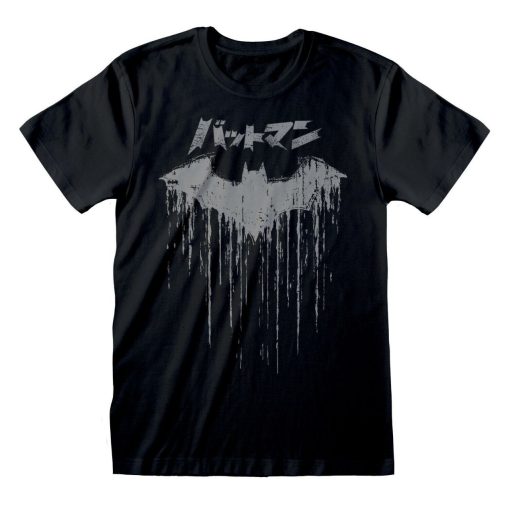 Official Mens Batman Distressed Japanese Logo Unisex T-Shirt