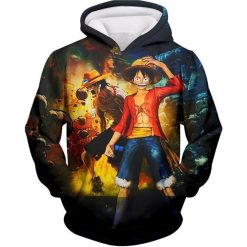 One Piece Brothers Luffy And Ace Best Bond Over Print 3d Zip Hoodie