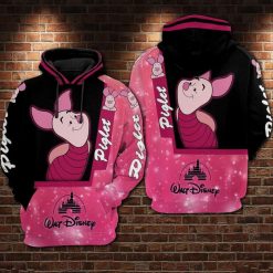 Piglet Cartoon Winnie The Pooh Walt Disney Over Print 3d Zip Hoodie