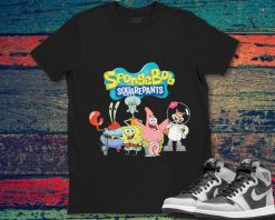 Spongebob Squarepants All Characters Poster Retro Vintage Unisex Gift T-Shirt