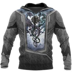 Tattoo And Dungeon Dragon The Rose Creates The Heart Viking 3d 3 Hoodie