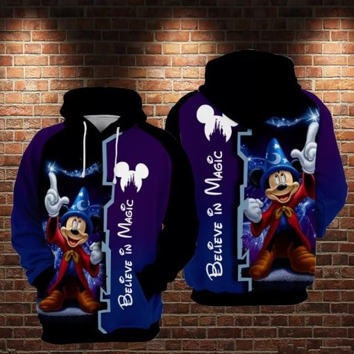 Wizard Mickey Mouse Disney Believe In Magic Over Print 3d Zip Hoodie