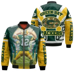 Aaron Charles Rodgers 12 Green Bay Packers Nfc North Division Champions Super Bowl 2021 Bomber Jacket