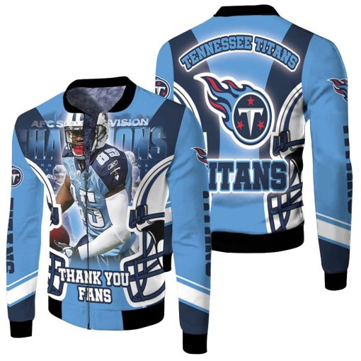 Adoree Jackson #25 Tennessee Titans Super Bowl 2021 Afc South Division Fleece Bomber Jacket