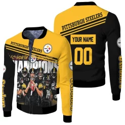 Afc North Division Champions Pittsburgh Steelers 2020 Great Players Personalized Fleece Bomber Jacket