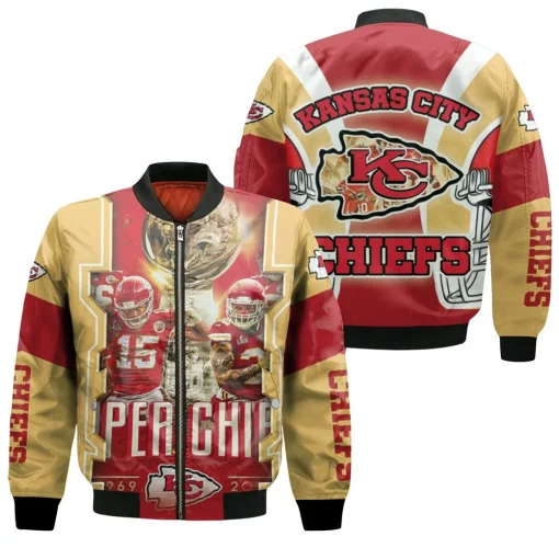 Afc West Division Kansas City Chiefs Champions 2021 Super Bowl Bomber Jacket