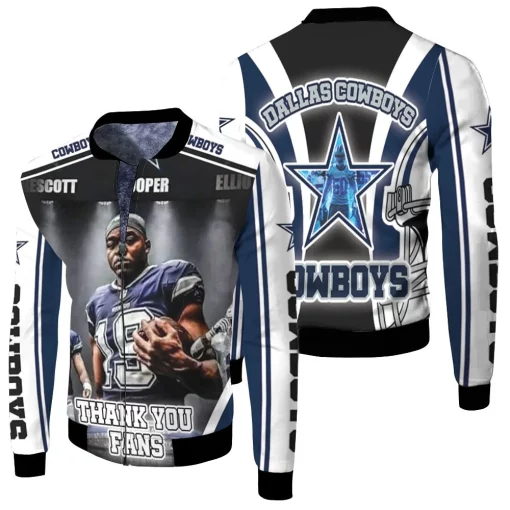 Amari Cooper #19 Dallas Cowboys Nfc East Division Champions Super Bowl 2021 Fleece Bomber Jacket