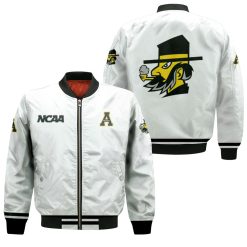 Appalachian State Mountaineers Ncaa Classic White With Mascot Logo Gift For Appalachian State Mountaineers Fans Bomber Jacket