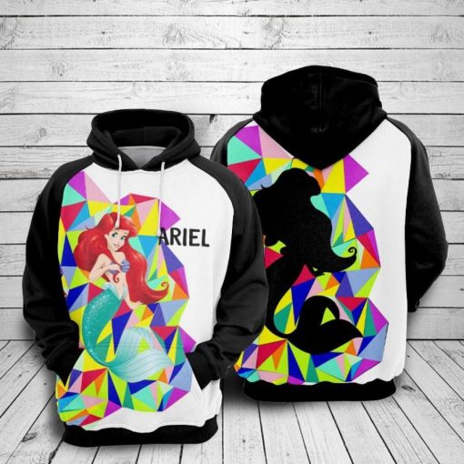 Ariel Cartoon The Little Mermaid 1 Over Print 3d Zip Hoodie