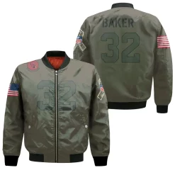Arizona Cardinals Budda Baker #32 Nfl Great Player Camo 2019 Salute To Service 3d Designed Allover Gift For Arizona Fans Bomber Jacket