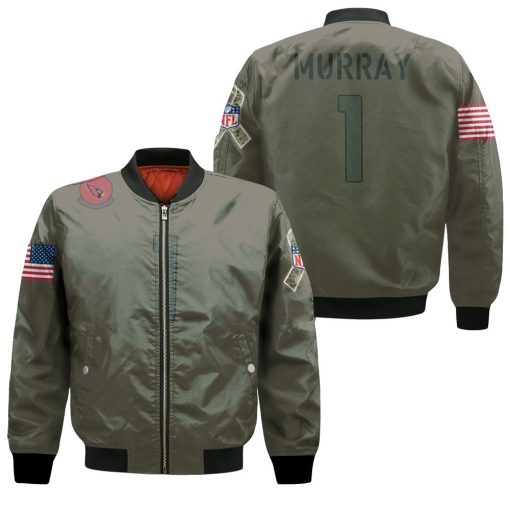 Arizona Cardinals Kyler Murray #1 Great Player Camo 2019 Salute To Service 3d Designed Allover Gift For Arizona Fans Bomber Jacket