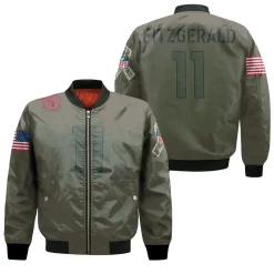 Arizona Cardinals Larry Fitzgerald Jr #11 Great Player Nfl Camo 2019 Salute To Service 3d Designed Allover Gift For Arizona Fans Bomber Jacket