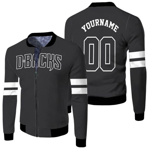 Arizona Diamondbacks Majestic 2019 Personalized Black Jersey Inspired Fleece Bomber Jacket