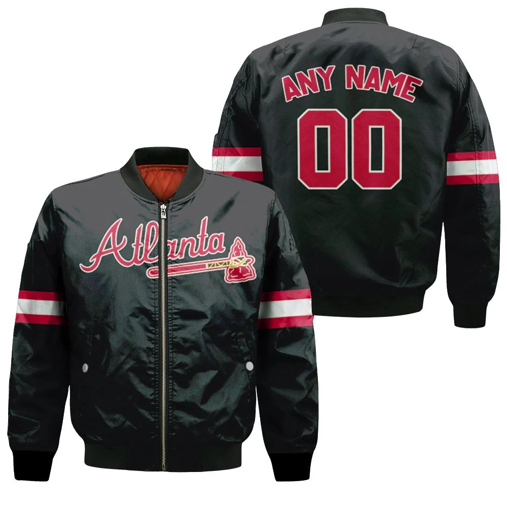 Atlanta Braves Majestic 2019 Alternate Black Team Jersey Inspired Style Bomber Jacket