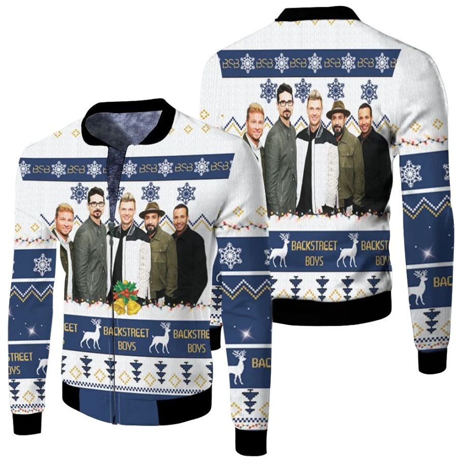 Backstreet Boys Christmas Knitting Pattern Fan Quilt Blanket 3d Jersey Fleece Bomber Jacket