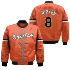 Baltimore Orioles Cal Ripken Jr #8 Mlb 1988 Cooperstown Collection Mesh Orange 2019 3d Designed Allover Gift For Baltimore Fans Bomber Jacket