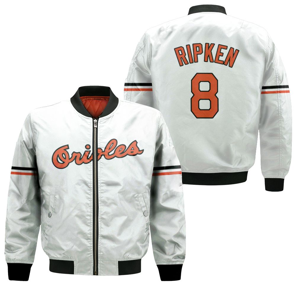 Art Baltimore Orioles Cal Ripken Jr Number 8 MLB Mitchell Ness 1985  Cooperstown Collection Mesh White 2019 Polo Shirt
