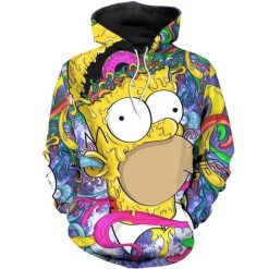 Bart Simpson The Simpsons Big Icon V2 Donut Multi Color All Over Printed 3d T Shirt Zip Bomber Hoodie