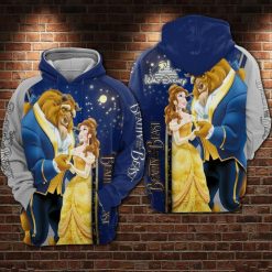 Beauty And The Beast Movie Disney Over Print 3d Zip Hoodie