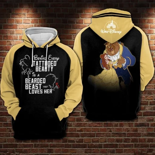 Belle Princess Beauty And The Beast Over Print 3d Zip Hoodie