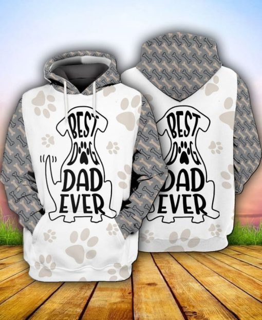 Best Dog Dad Ever 3d Zip Hoodie