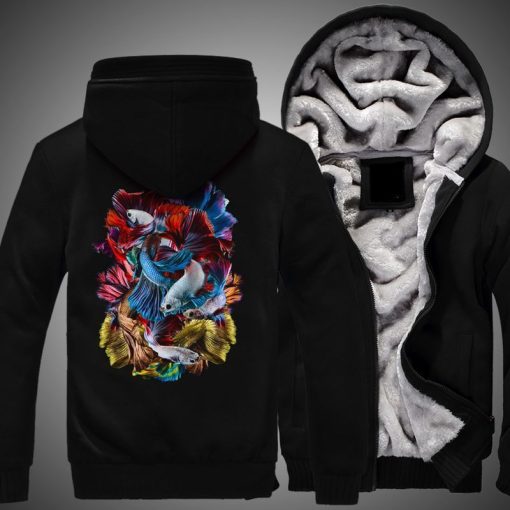 Betta Fish Over Print 3d Fleece Zip Hoodie