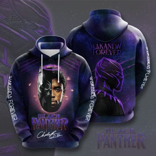 Black Panther Avengers Marvel Character Signature Design Gift For Fan Custom 3d All Over Printed Hoodie