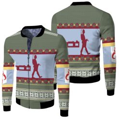 Boba Fett Nordic Christmas Knitting Pattern 3d Jersey Fleece Bomber Jacket