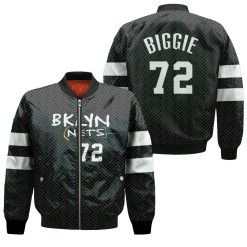 Brooklyn Nets Biggie #72 Nba Basketball Team Logo New Arrival Black 3d Designed Allover Gift For Brooklyn Fans Bomber Jacket