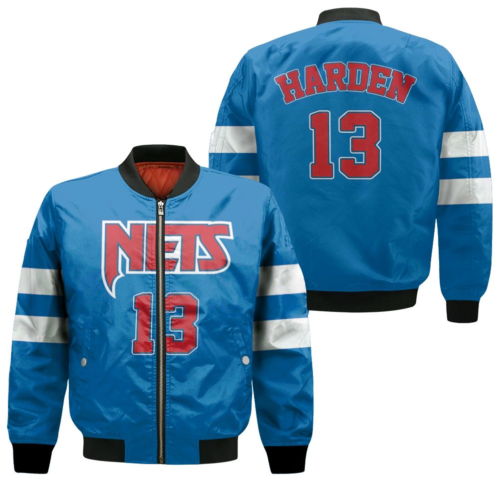 Brooklyn Nets James Harden #13 Nba Basketball Team New Arrival Blue 3d Designed Allover Gift For Brooklyn Fans Bomber Jacket