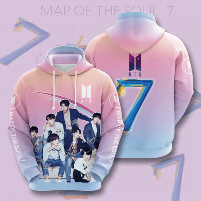 Bts Bangtan Boys Map Of The Soul Signature Design Gift For Fan Custom 3d All Over Printed Hoodie