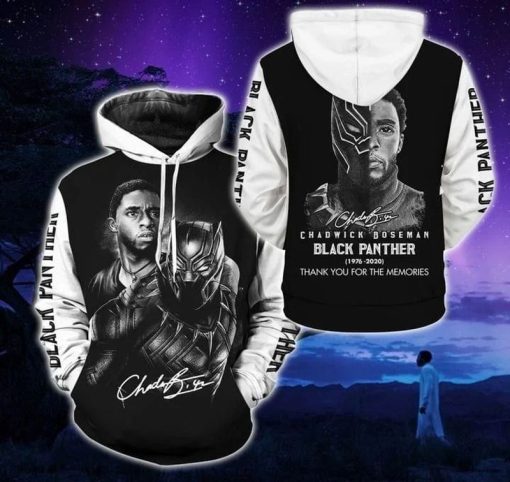 Chadwick Boseman Black Panther Thank You For The Memories Signature For Fan Over Print 3d Zip Hoodie