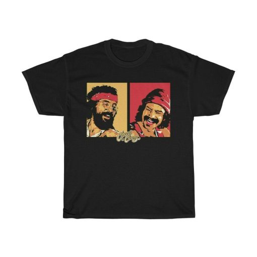 Cheech And Chong Faces Pot Marijuana Short Sleeve Tee Shirt