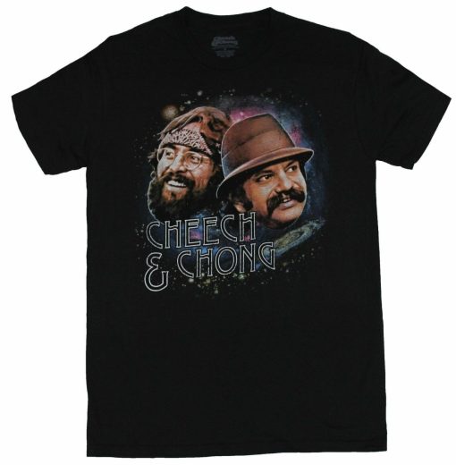 Cheech And Chong Floating Heads Across The Galaxy T-Shirt